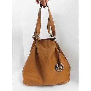 Michael Kors Colgate Cognac Leather Grab Bag Hobo Tote
